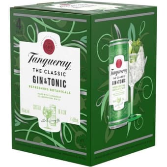 TANQUERAY GIN AND TONIC 4PK