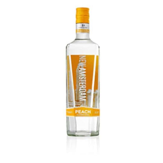 New Amsterdam Peach Vodka 750 ml - New Amsterdam Vodka is an avant-garde icon. This crisp, clean vodka redefines quality. In this variation, peach, orange blossom and vanilla craft a stunning palate.