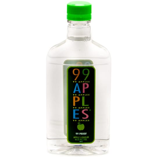 99 Apples Liqueur - 375mL - 99 Brand delivers the most intense drink experience with extreme flavor and energy.    99 Brand is a 99 proof full flavor shot. It combines bold flavors with high proof, giving consumers a great tasting intense shot. Big, “explosive” tastes that capture the essence of consumer favorites – extreme flavor in every shot.    Tasting Notes:  It’s classic! Sweet, succulent, and intensely apple.