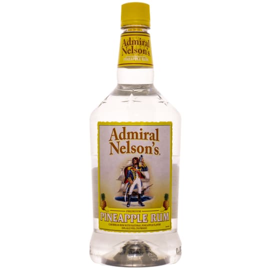 Admiral Nelson's Pineapple Rum - 1.75L - Admiral Nelson's Pineapple Rum is a premium, light rum with a fresh pineapple flavor This refreshing rum mixes easily in any rum cocktail. Enjoy with orange or pineapple juice, lemon-lime soda, or try one of our featured recipes. View recipes online at admiralnelsonsrum.com/recipes.    Admiral Nelson’s is the 2nd largest spiced rum and #4 overall rum in the US. The family includes traditional Spiced Rum, in addition to Cherry Spiced, Coconut, Pineapple, Vanilla, 101 Proof Spiced Rum, Black Patch Black Spiced Rum and traditional varieties Gold and Silver rums.
