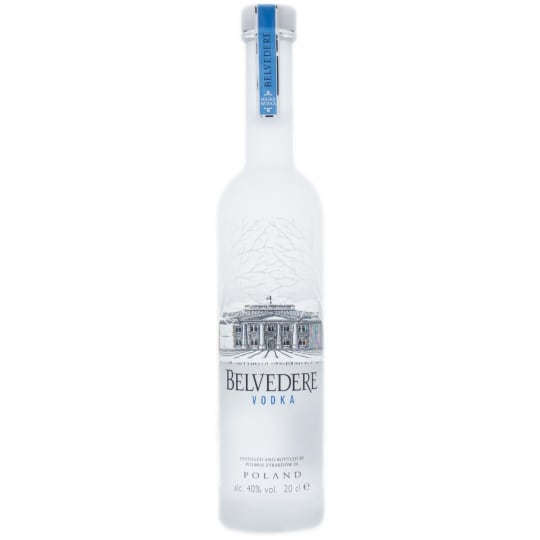 Belvedere Vodka - 200mL - Rye. Water. Character.  Belvedere Vodka is the original and true expression of luxury vodka, created from 600 years of Polish vodka-making tradition. The vodka itself is always authentic, and never artificial. Created exclusively from Polish Dankowskie Rye and quadruple-distilled to create the perfect balance of character and purity; it is completely free of additives, including sugar or glycerin. Dilution with purified water from Belvedere's own artisan wells is essential, enabling the character of the rye to shine. Perfect on the rocks, in a martini or breathing character to any cocktail. Belvedere represents the pinnacle of vodka making tradition. Zero additives, gluten free, naturally smooth.