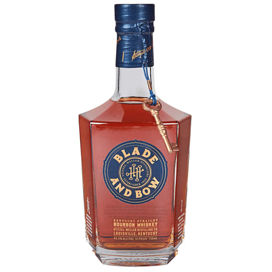 Blade and Bow Bourbon Whiskey - 750mL - A homage to the legendary Stitzel-Weller distillery, Blade and Bow Kentucky Straight Bourbon Whiskey uses a unique Solera System aging process to preserve some of the distillery’s oldest whiskey stocks, including some of the last bourbon produced there before it closed in 1992.    The solera liquid is mingled with other fine whiskies aged and bottled at Stitzel-Weller. Aged in new charred American white oak barrels, this bourbon has a subtle aroma of fresh fruit and a taste that includes hints of dried apricot, ripe pear and a sweet roasted grain. The finish has notes of charred oak and warm winter spices.