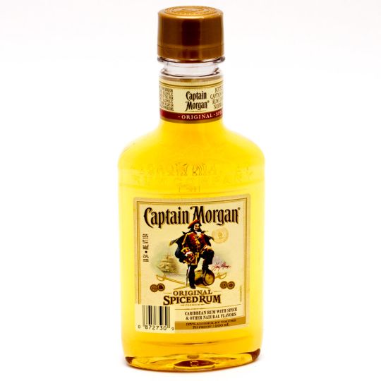 Captain Morgan Original Spiced Rum - 200mL - Captain Morgan uses molasses, water, mash and yeast to create its distinctive, full bodied base. This mixture is then added to a continuous still. Once this process is complete it is aged in oak barrels for close to one year in order to lend a golden color and more character to the spirit. Using a top secret blend of exotic island spices, fruit flavors and vanilla, Captain Morgan Gold Rum develops a distinctive and satisfying flavor. ABV 35