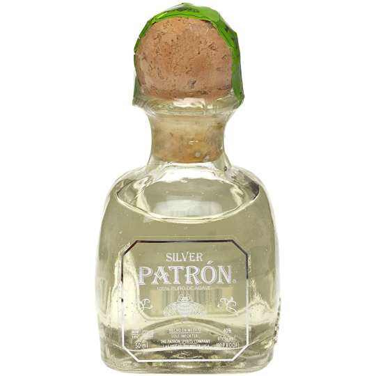 Patrón Silver Tequila - 50mL - The world’s first ultra-premium tequila, Patrón Silver should be savored starting with the very first sip - from the delicate aroma of fruits and citrus to the sweet and smooth taste with a light pepper finish. It’s made using a handcrafted process unique to Patrón, which gives it the perfect balance of fresh agave flavor with baked agave undertones – core influencer notes you’ll find in all Patrón Tequilas.     An incredibly versatile spirit, Patrón Silver can be sipped neat, from the freezer, over ice or mixed into the perfect cocktail. A favorite in margaritas, it can also be incorporated into classics like Mules, Bloody Marys, and Mojitos. Take a shot if you must, but you’ll be missing out on savoring the bright citrus notes and fresh agave flavors that are unmistakably Patrón.