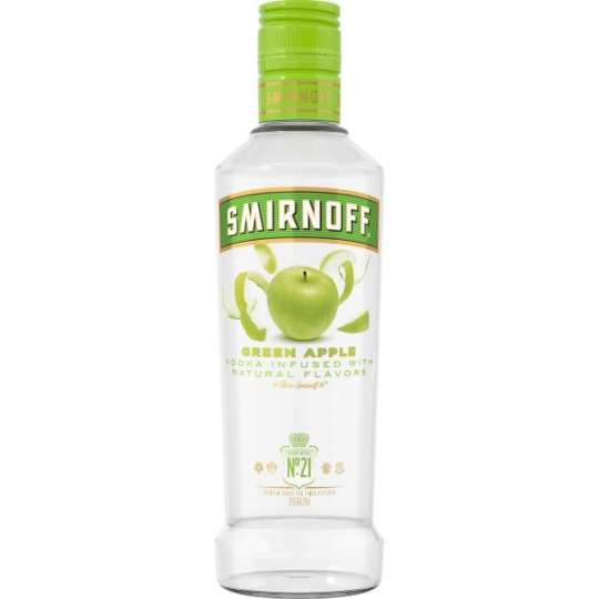 Smirnoff Green Apple - 375mL - Smirnoff Green Apple possesses an intriguing taste. Both sweet and sour, its flavour lights up your taste buds and your night.