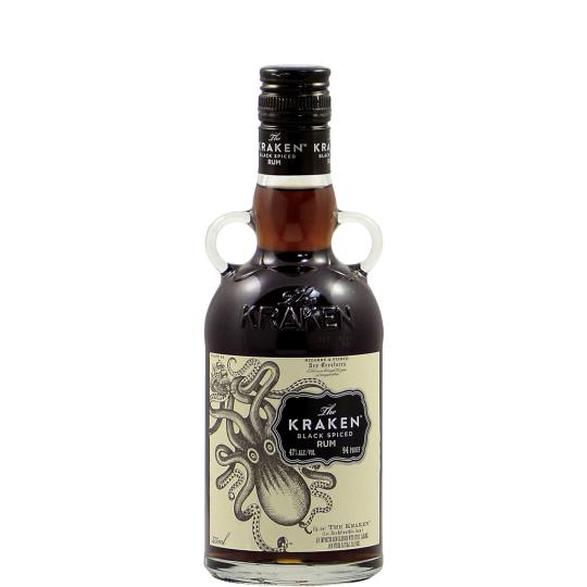 The Kraken Black Spiced Rum - 375mL - One of the fastest growing rum brands, The Kraken® is the world’s first black spiced rum, housed in an iconic bottle. Taste the flavors of cinnamon, vanilla, and nutmeg and experience its magic. The Kraken® Original is 94 proof. It has a distinct aroma of caramel, toffee and spice with flavors of cinnamon and vanilla and a lingering spicy finish. (47% ABV - 94 proof) The Kraken®, blended with secret spices, is perfect to spice up classics and new favorite cocktails or as a shot.