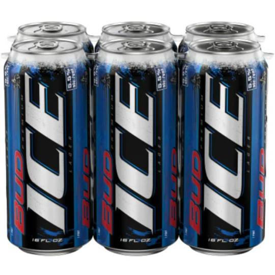 Bud Ice Beer - 6 cans / 16oz - 