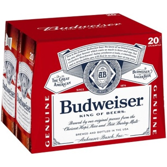 Budweiser Lager - 20 bottles / 12oz - 