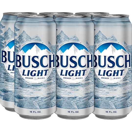 Busch Light Beer - 6 cans / 16oz