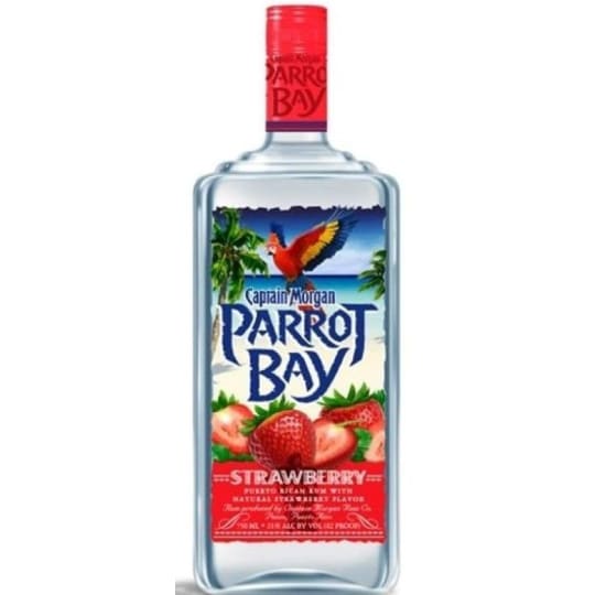 Parrot Bay Strawberry Flavored Rum - 750mL - Parrot Bay Strawberry is a wild strawberry rum with sweet, fresh, and juicy flavors one would typically find in a hand-picked strawberry paired with a hint of the tropics. Serve neat, on the rocks, as a shot, or in a cocktail.