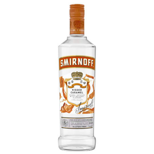 Smirnoff Kissed Caramel Flavored Vodka - 750mL - Smirnoff Kissed Caramel is a delectable addition to your bar. Infused with the taste of homemade caramel with a hint of salt, this spirit provides a sweet and indulgent flavor to elevate any cocktail.