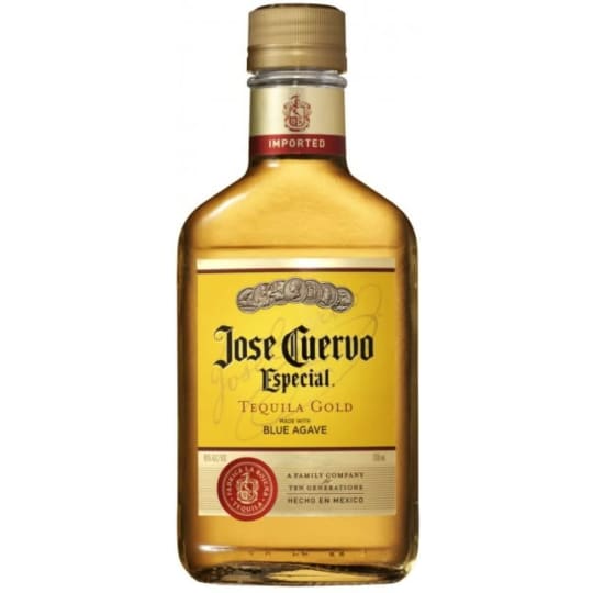 Jose Cuervo Especial Tequila Gold - 200mL - Cuervo Gold is golden-style joven tequila made from a blend of reposado (aged) and younger tequilas. Ever the story-maker, Cuervo Gold's own story includes the leading role in the invention of The Margarita, and it is still the perfect tequila for that beloved cocktail.