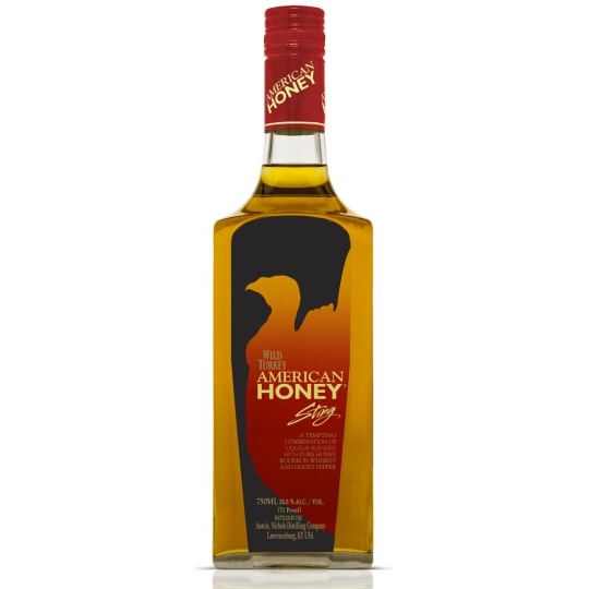 Wild Turkey American Honey Sting Bourbon Whiskey - 750mL - At 71 Proof it's got more flavor, more kick and boasts a bite of ghost pepper that's 400 times hotter than your usual, tame hot sauce. It's all followed by that unmistakable smoothness of pure honey to keep you thirsty for more.