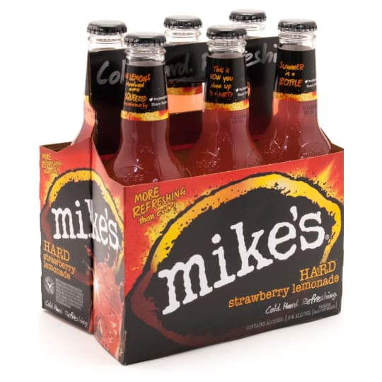Mike's Hard Strawberry Lemonade - 6 bottles / 12oz - Mike's Hard Strawberry is a refreshing take on the classic strawberry lemonade. The aroma is of ripe, juicy strawberries while the taste is unmistakably crisp, freshly picked strawberries. There is just the right level of sweetness combined with the tartness from the lemonade that makes it extremely refreshing.