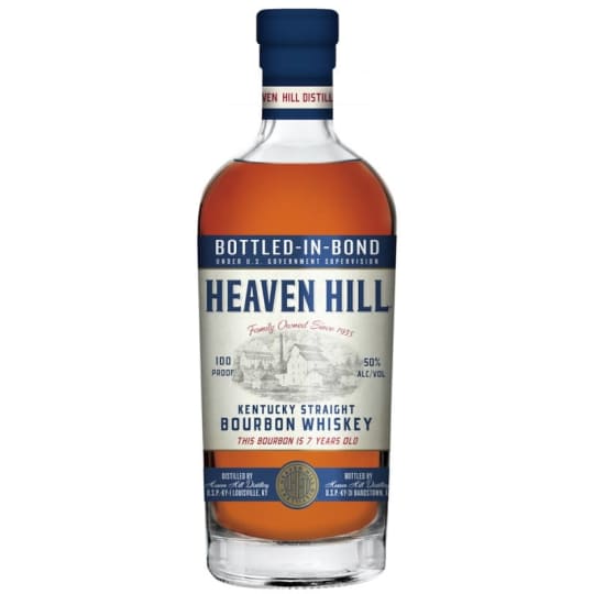 Heaven Hill bottled In Bond 7 Year Bourbon Whiskey - 750mL - This bourbon pays tribute to the earliest days of Bottled-in-bond. Product is made from one distillery, in one distillations season, aged for a minimum of 4 years, and bottled at 100 proof. It is smooth with warm sweet notes of caramel and honey with a long finish.