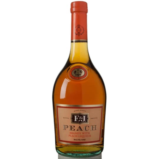 E&J Peach Flavored Brandy - 750mL - E&J Peach brandy is ripe and sweet for the sipping. It's a smooth, balanced brandy mixed with peach liqueur, making it a unique twist on classic E&J VS.
