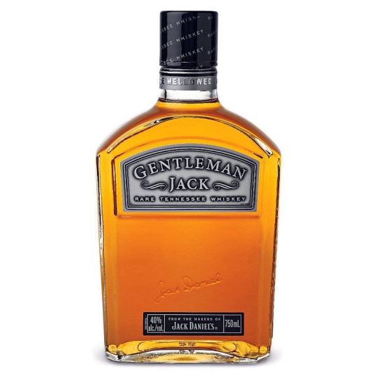 Gentleman Jack American Whiskey - 375mL - New oak, light caramel and butter. Air contact allows the aroma to develop only modestly. Palate entry is seamlessly smooth, off-dry and slightly nutty or oaky. At midpalate, the taste veers to the fruity and grainy side - the mellower side of Jack Daniels.