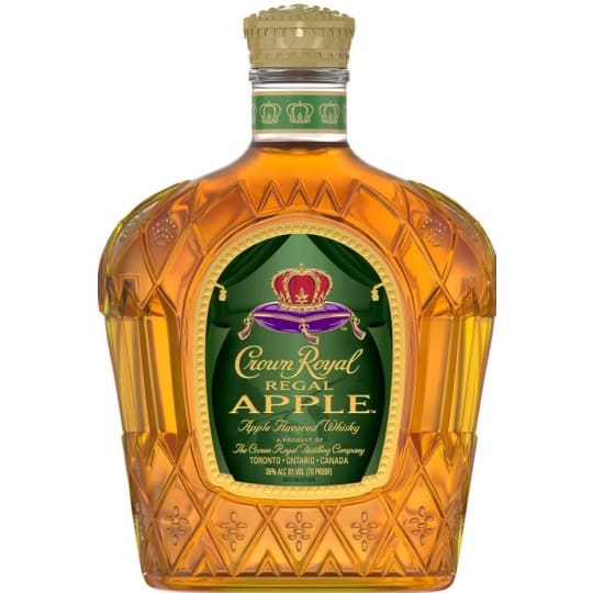Crown Royal Regal Apple Flavored Whiskey - 750mL - Infused with regal gala apples, Crown Royal Regal Apple Whisky (not a typo—here's why) combines its signature Canadian whisky with a crisp apple taste and hints of caramel and spice. The result is a full-bodied smooth finish with a balanced sweetness.