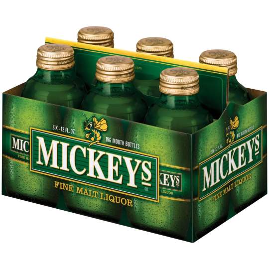 Mickey's Fine Malt - 6 bottles / 12oz - With a moderate hop flavor and slight bitter taste, Mickey's finishes smooth and delivers a moderate amora of fruit tones.