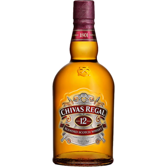 Chivas Regal Blended 12 Year Old Whiskey Scotch - 750mL - Made up of the finest malt and grain Scotch whiskies, this 12-year-old blended Scotch whisky is our signature blend – and never fails to deliver. Because success is a blend, in life and in Scotch. Iconic Speyside flavours lie at the core of our signature 12-year-old blend.
