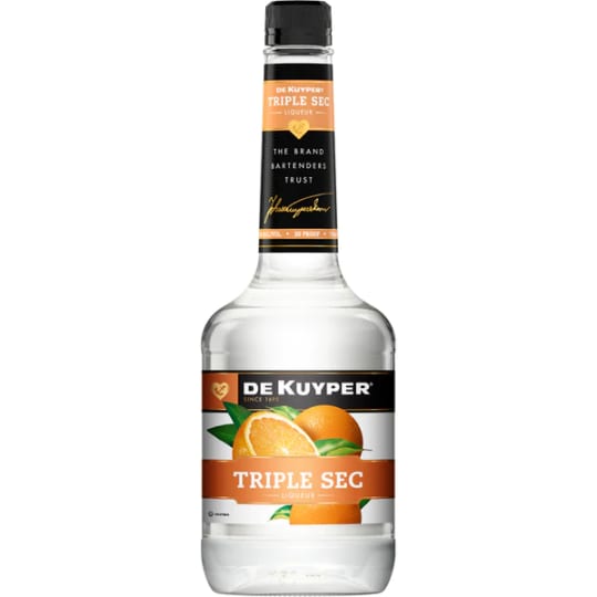 DeKuyper Triple Sec - 750mL - DeKuyper Triple Sec Cordial brings the essence of orange to your favorite cocktails. DeKuyper's blend meticulously melds the flavors of sweet and bitter oranges from distilled dried peels for a one-of-a-kind liqueur. An essential ingredient in any bartender's repertoire, this cordial has a pronounced and lingering citrus taste. No margarita, long island iced tea, or cosmopolitan is complete without the distinctive orange flavor of triple sec.