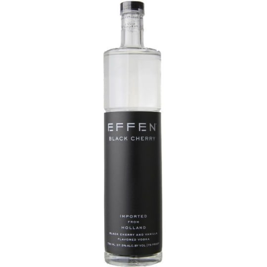 EFFEN Black Cherry Flavored Vodka - 750mL - EFFEN Black Cherry blends vanilla and black cherry flavors to achieve a balanced finish. Made from premium French wheat. EFFEN Vodka uses a continuous distillation process, along with natural ingredients to create a smooth taste on the palate.