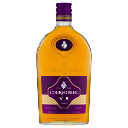 Courvoisier VS Cognac Brandy - 375mL - A blend of several crus aged between three and seven years, composed principally of Fins Bois with a balancing hand of Petite Champagne. The fusion of younger and older cognacs gives Courvoisier VS a fruity, delicate taste and a bouquet filled with ripe fruit.