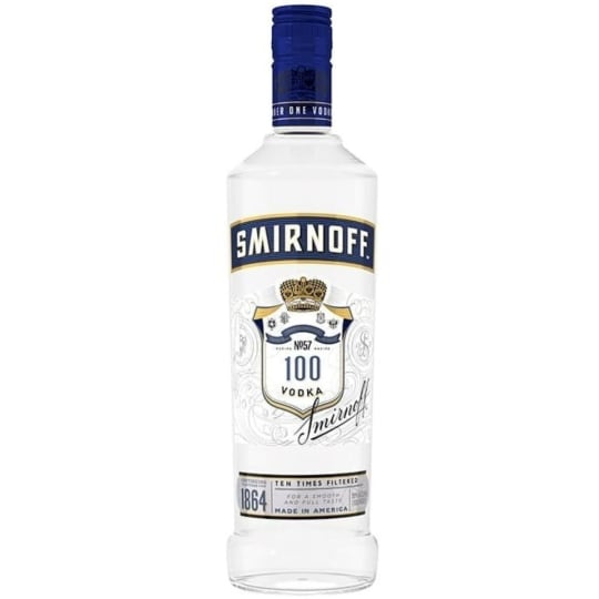 Smirnoff Blue 100 Vodka - 750mL - An export strength version of the smooth, pure, flawless vodka. Triple distilled and filtered through charcoal to produce the world's best selling vodka.