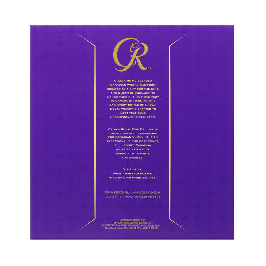 Crown Royal Gift Box Canadian Whiskey - 750mL - Crown Royal is full-bodied, yet delicately smooth and creamy, with hints of oak and vanilla.