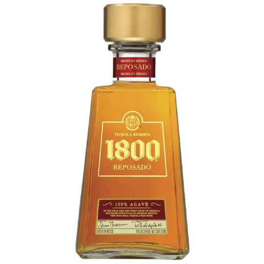 1800 Tequila Reposado - 375mL - This tequila is crafted using 8-12 year old 100% Weber Blue Agave and is matured in American and French Oak barrels for no less than six months. This rich liquid has notes of buttery caramel, mild spices and a touch of smokiness, which is imparted by the finishing process. Perfect mixed in a cocktail or on the rocks.
