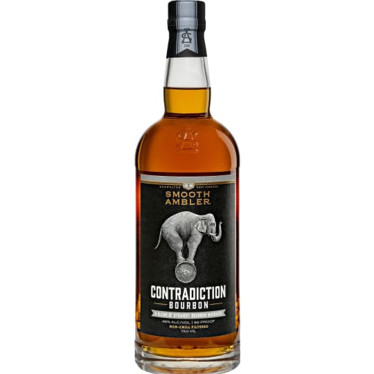 Smooth Ambler Contradiction Bourbon Whiskey - 750mL - Contradiction Bourbon, bottled at 92 proof, is a blend of straight bourbon whiskies. It is a marriage of a wheated bourbon we make in West Virginia, and two different rye bourbons we procure from Tennessee and Indiana, respectively. Contradiction is non-chill filtered and is full-bodied, the end-result tasting like a four-grain bourbon.