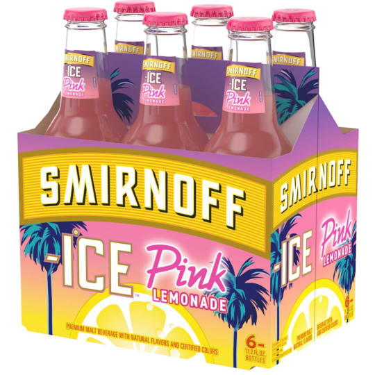 Smirnoff Ice Pink Lemonade Seltzer - 6 bottles / 11.2oz - A refreshing combination of tart juicy lemon notes and sweet red berries, for a flavor you know and love. Delicious enough to elevate your most iconic moments of summer; for when the sunsets are so good, they're pink.