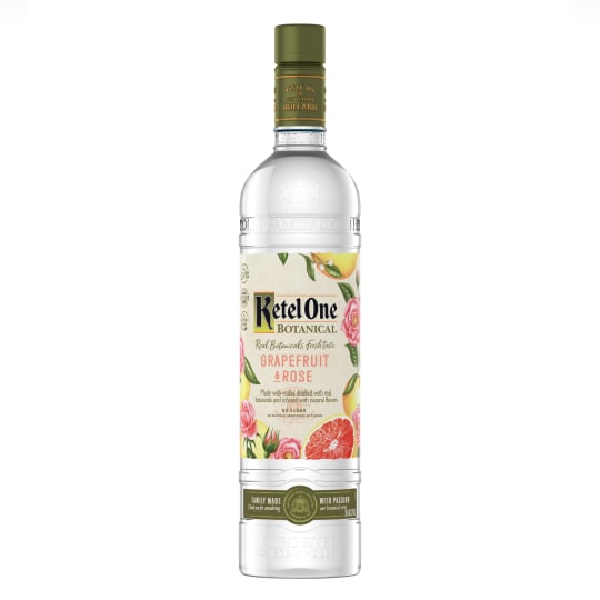 Ketel One Grapefruit Rose Flavored Vodka - 750mL - Fit for those who seek zesty mouthwatering grapefruit and the elegance of refined rose petals. Each botanical essence is individually and naturally obtained through innovative extraction methods and distillation processes for the freshest, cleanest, most crisp taste possible.