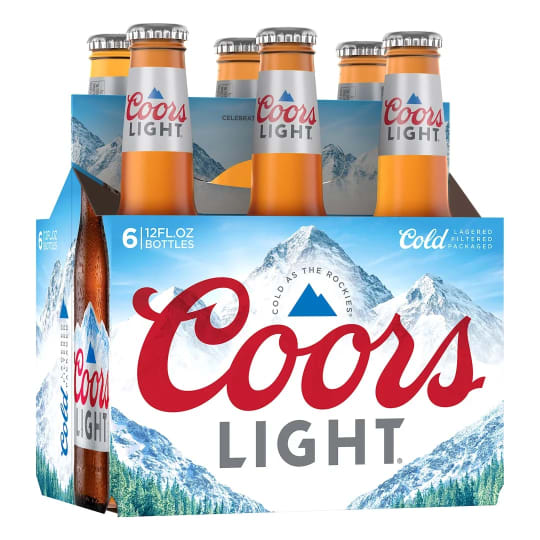 Coors Light Beer - 6 bottles / 12oz - Coors Light is a natural light lager beer that delivers Rocky Mountain cold refreshment with 4.2% ABV. Light calorie beer at 102 calories and 5g of carbs per 12 fluid ounces.