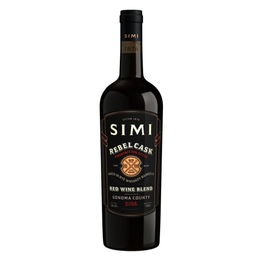 SIMI Sonoma County Rebel Cask Red Blend - 750mL - A Prohibition-style wine that first draws you in with aromas of blackberry bramble, black licorice, dried orange peel, aromatic tea leaf, and cardamom. This succulent Red Blend delivers flavors bursting with blackberry, plum, and tart cherry.