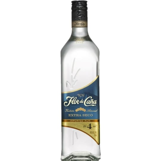 Flor De Caña Extra Dry 4 Year Old White Rum - 750mL Flor de Caña - Flor de Caña 4 Year Extra Dry Rum is the only white rum on the market that is aged for 4 years. It is dry, crystal clear and light-bodied, making it perfect for tropical drinks. It mixes extremely well with fruit juices, sodas and tonic water.