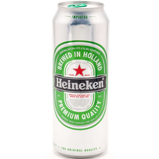 Heineken Premium Lager - 1 can / 24oz - Heineken Lager is a pure European pilsner consisting of just water, barley, hops, and yeast. Bright golden in color and malty, yet mildly bitter, it was designed by its namesake, Gerard Adriaan Heineken, to be the consummate "Gentleman's Beer" in his Dutch homeland.