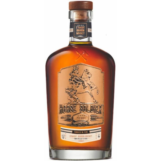 Horse Soldier Straight Bourbon Whiskey - 750mL - Caramel, toasted corn, oak, cinnamon and dark fruit nose. The taste is fantastic with hints of oak, vanilla, nutmeg, some mild black pepper spice, and a light bit of honey. Good balance, medium body and a warm spicy feel