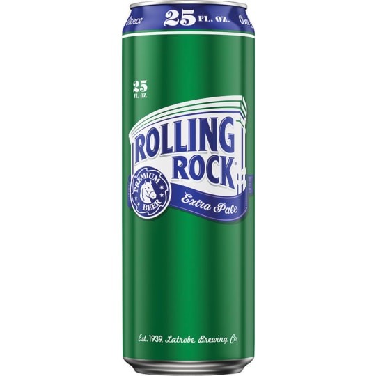 Rolling Rock Extra Pale Lager - 1 bottle / 25oz - Full-flavored, with a subtle bite. Light-to-medium body and color. Brewed with only the choicest ingredients; a perfect blend of pale barley malt, rice, and corn.