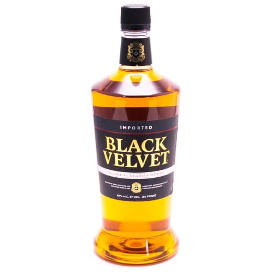 Black Velvet Blended Canadian Whiskey - 1.75L - Yellow amber color. Brown butter and roasted nut aromas. A brisk entry leads to a dryish light-to-medium body of light caramel, nuts, and reeds. Finishes with a dusty peppery hot fade.