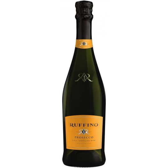 Ruffino Prosecco Sparkling Wine Prosecco - 750mL - Bright straw yellow with fine bubbles. Bubbles are full textured and persistent. On the nose the wine brings fresh citrus with hints of apples and pears. Ruffino Prosecco perfectly matches with pizza, fish and shellfish dishes as well as white meat dishes.