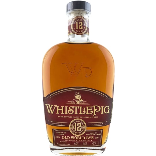 Whistlepig 12 Year Old Aged Whiskey Rye - 750mL - WhistlePig's vanguard of finishing lies within our Old World Rye, Aged 12 Years. A Rye styled by Old World sensibilities at 86-proof. This whiskey is the marriage of three finishes, each with their own distinctive flavor profiles. Finished to perfection and blended into a symphony of flavor.