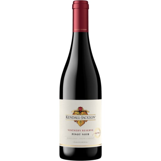 Kendall-Jackson Vintner's Reserve Pinot Noir 2019 - 750mL - This dark garnet gem delivers bright cherry, strawberry and raspberry fruit with elegant earthy notes infused with cola and mild spice accents. Oak aging adds a hint of vanilla and a soft, toasty finish.