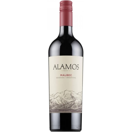 Alamos Argentina Red Wine Malbec - 750mL - Alamos Malbec Red Wine is a fruit-forward Argentinian Malbec with a rich, flavorful aroma. Opening up with concentrated fruit notes of plum, blackberry and dark cherry, this medium bodied wine delights your palate with soft tannins and a smooth finish. Hints of brown spice and vanilla bring added layers of complexity.