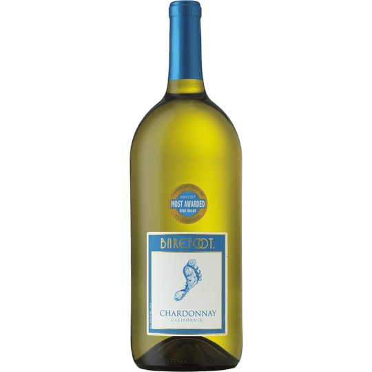 Barefoot Chardonnay - 1.5L - Barefoot Chardonnay is a bright white wine with notes of crisp green apples, sweet peaches and highlights of honey and vanilla. More dry than sweet, Chardonnay delivers bold flavor with a smooth finish.