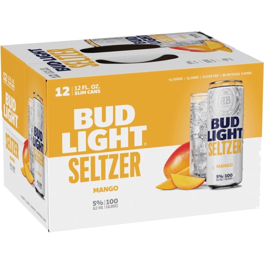 Bud Light Mango Seltzer - 12 cans / 12oz - Bud Light Mango Selzter is an easy-drinking hard seltzer with a hint of delicious fruit flavor. This hard seltzer is made with a unique process made to deliver the most refreshing taste possible. Bud Light Seltzer's unique 5-step filtration process ensures a clean finish, with no lingering aftertaste.