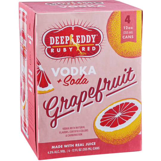 Deep Eddy Ruby Soda - 4 cans / 12oz - 