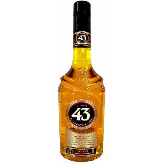 43 Original Herbal Liqueur - 750mL - Inspired by a golden elixir produced during Roman times, Licor 43 is made from a secret combination of herbs, fruit, and citrus. The result is a delicious golden liquid, with an aromatic bouquet of vanilla, citrus, and orange blossoms that instantly transports you to the Mediterranean.