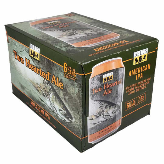 Bells Two Hearted Ale IPA - 6 cans / 12oz - Bell's Two Hearted Ale is an India Pale Ale style well suited for Hemingway-esque trips to the Upper Peninsula. American malts and enormous hop additions give this beer a crisp finish and incredible floral hop aroma.