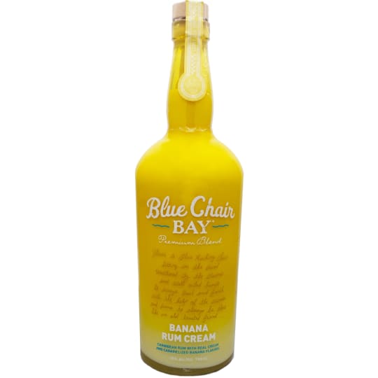Blue Chair Bay Banana Cream Flavored Rum - 750mL - A blend of fresh, sweet, ripe banana with caramel and vanilla notes brought together with Caribbean. Its mixable quality makes it a perfect base for no-pressure cocktails. It's sippable on its own or on the rocks, too.